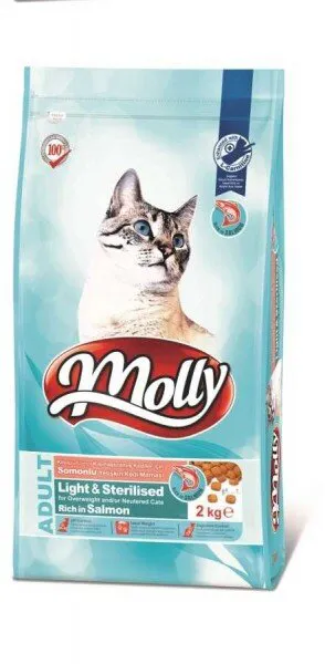 Molly Light & Sterilised Somonlu 2 kg Kedi Maması