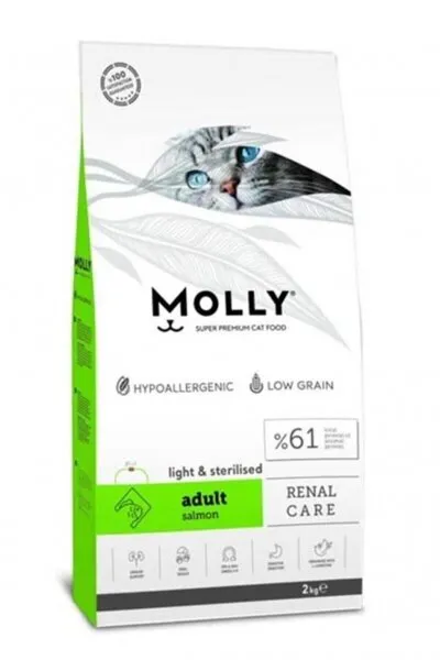 Molly Renal Care Light & Sterilised Somonlu 2 kg Kedi Maması