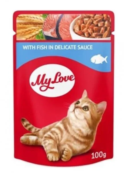 My Love Pouch Soslu Balık Etli Yetişkin 100 gr Kedi Maması