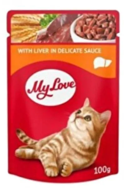 My Love Pouch Soslu Ciğerli Yetişkin 100 gr Kedi Maması