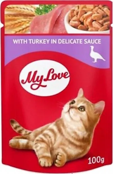 My Love Pouch Soslu Hindi Etli Yetişkin 100 gr Kedi Maması