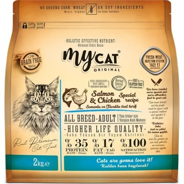 Mycat Tahılsız Somonlu & Tavuklu 2 kg Kedi Maması