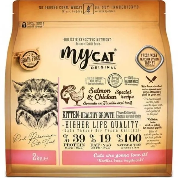 Mycat Tahılsız Somonlu & Tavuklu Yavru 2 kg Kedi Maması