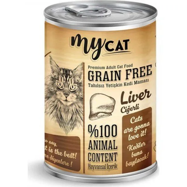 Mycat Tahılsız Yetişkin Ciğerli 415 gr Kedi Maması