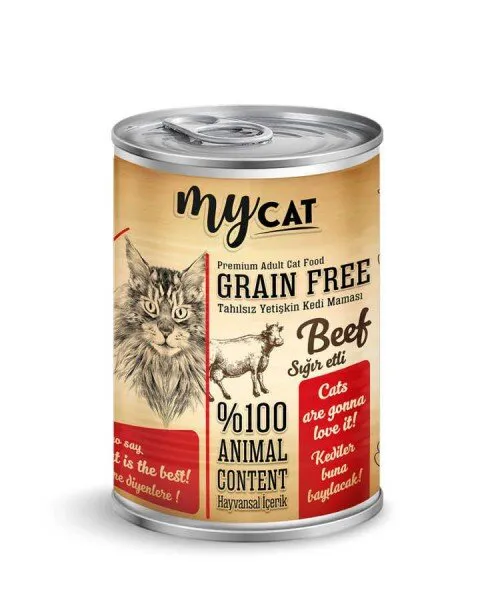 Mycat Tahılsız Yetişkin Sığır Etli 415 gr Kedi Maması