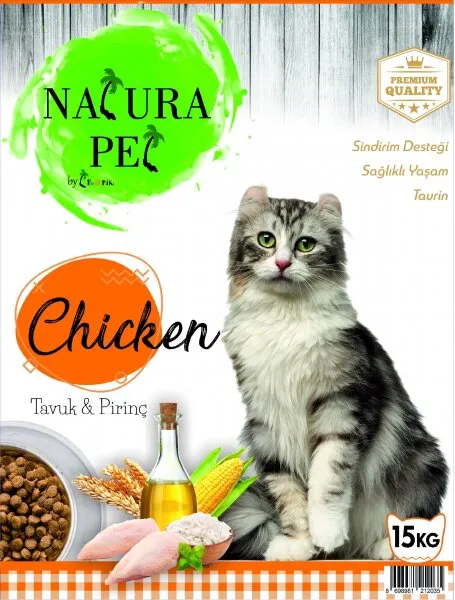 Natura Pet Tavuklu Yetişkin 15 kg Kedi Maması
