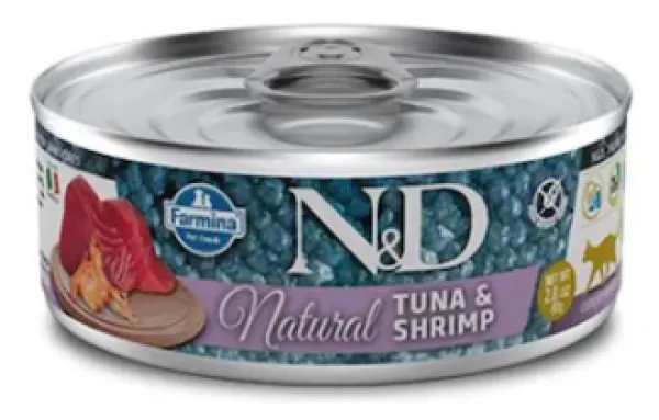 N&D Naturel Tuna ve Karidesli 80 gr Kedi Maması