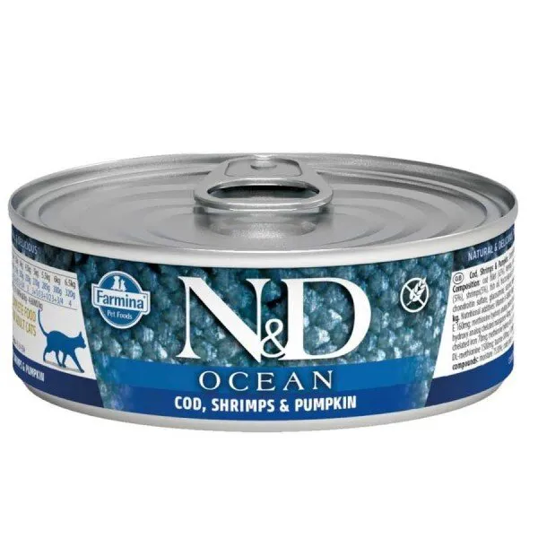 N&D Ocean Morina Balıklı Karidesli Yavru 80 gr Kedi Maması