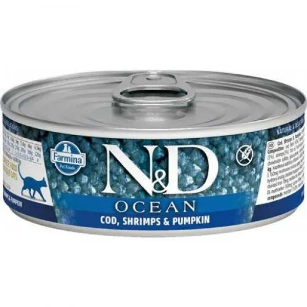 N&D Ocean Morina Karides ve Bal Kabaklı 80 gr Kedi Maması