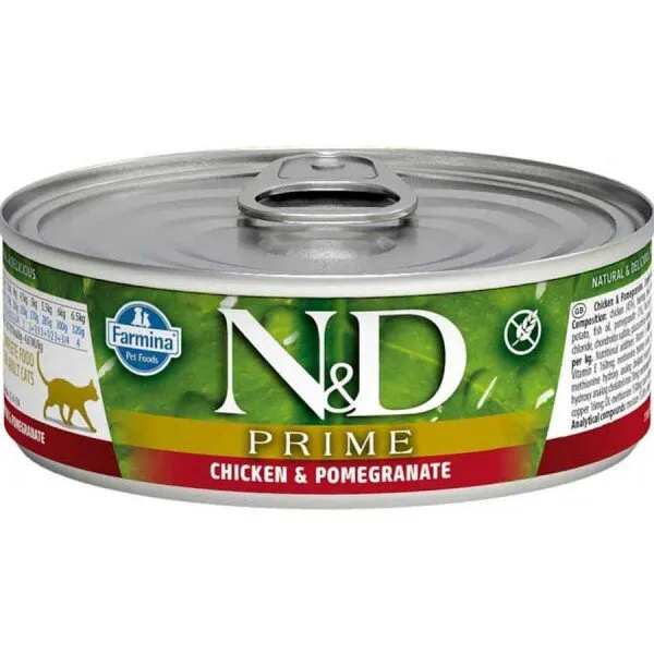 N&D Prime Tavuk & Nar Yetişkin 80 gr Kedi Maması