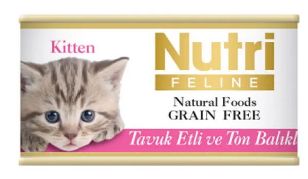 Nutri Feline Tahılsız Tavuk Etli ve Ton Balıklı Yavru 85 gr Kedi Maması