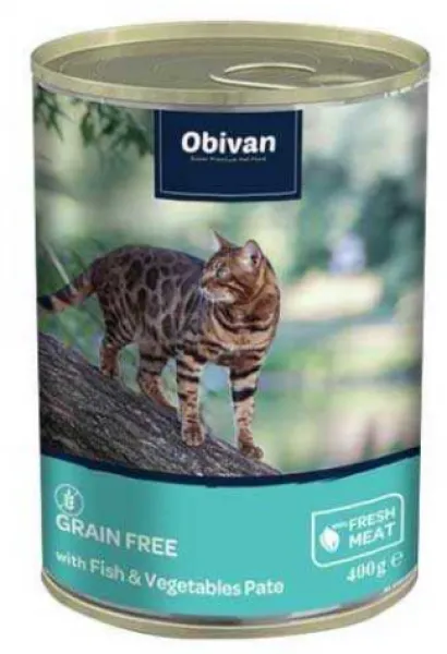 Obivan Balıklı ve Sebzeli Ezme Yetişkin 400 gr Kedi Maması