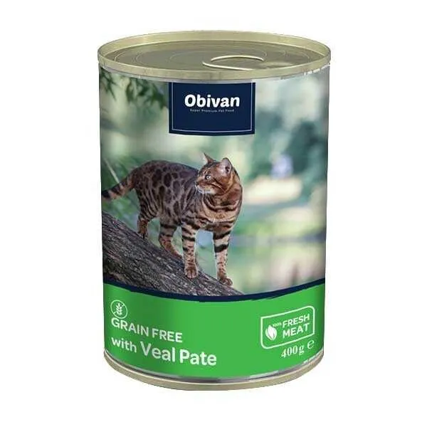 Obivan Tahılsız Dana Etli Ezme Yetişkin 400 gr Kedi Maması