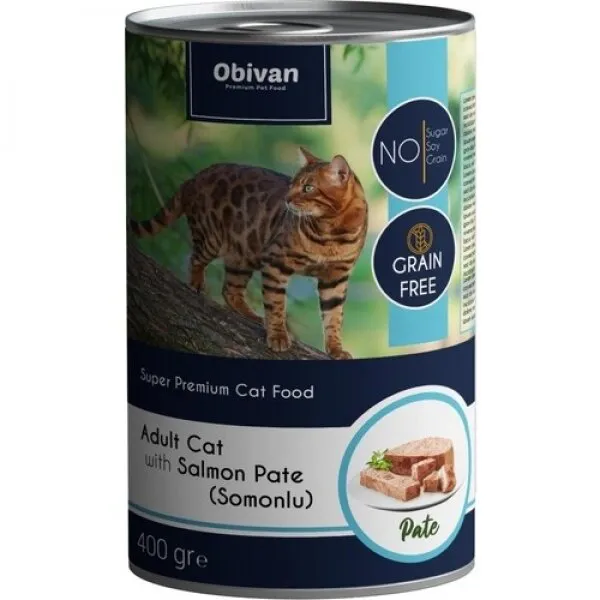 Obivan Tahılsız Ezme Somonlu 400 gr Kedi Maması