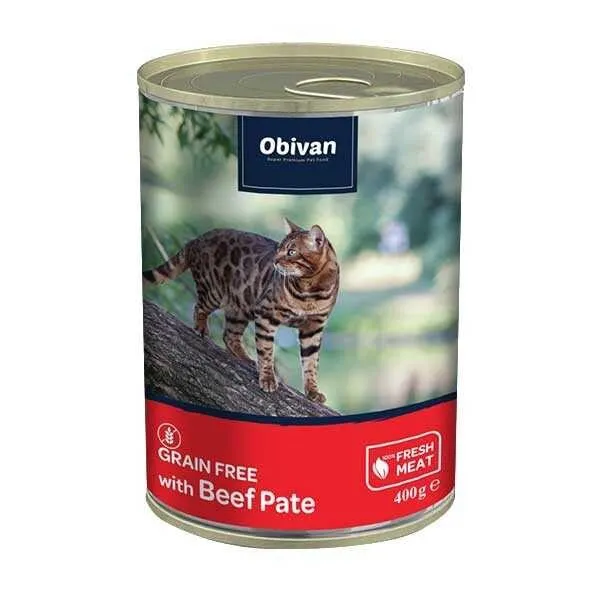 Obivan Tahılsız Sığır Etli Ezme 400 gr Kedi Maması