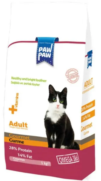 Paw Paw Gurme Renkli Taneli 1 kg Kedi Maması