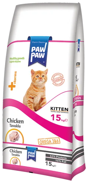 Paw Paw Kitten Tavuklu 15 kg Kedi Maması