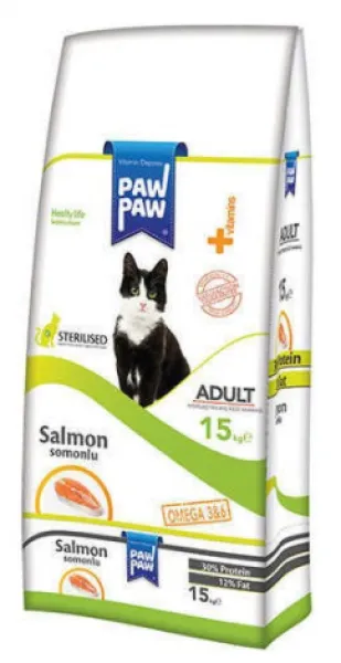Paw Paw Sterilised Somonlu 15 kg Kedi Maması