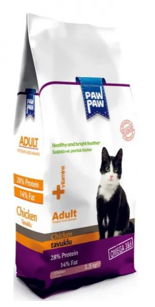 Paw Paw Tavuk Etli  Yetişkin 1.5 kg Kedi Maması