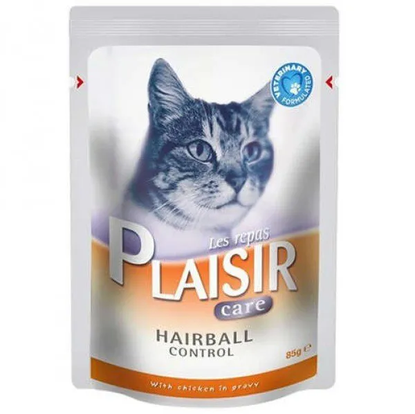 Plaisir Care Hairball Control Soslu Tavuk Eti Parçaları 85 gr Kedi Maması