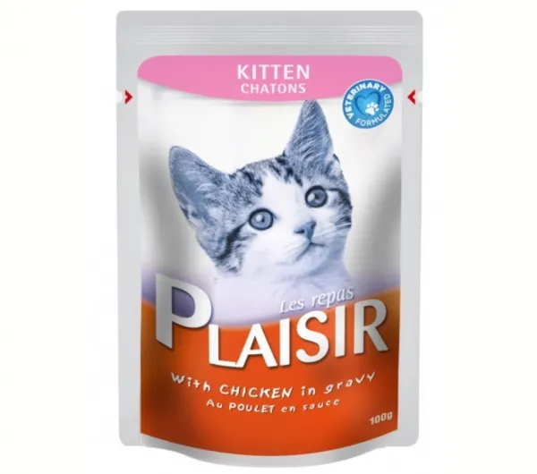 Plaisir Kitten Pouch Tavuklu 100 gr Kedi Maması