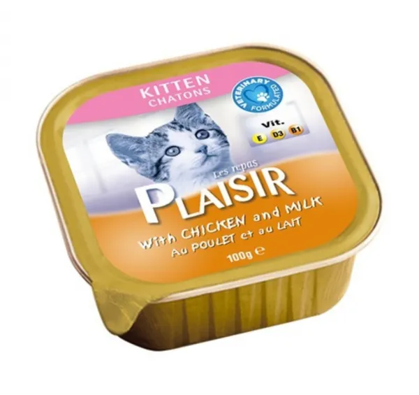 Plaisir Kitten Tavuklu ve Sütlü 100 gr Kedi Maması