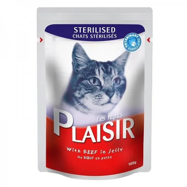 Plaisir Sterilised Pouch Biftekli 100 gr Kedi Maması