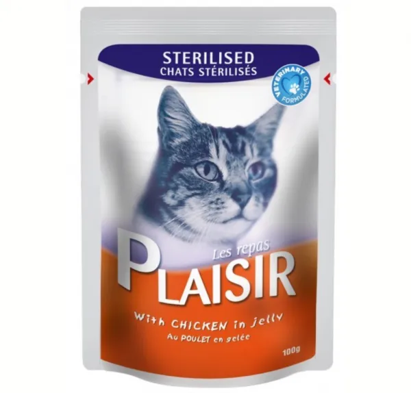 Plaisir Sterilised Pouch Tavuklu 100 gr Kedi Maması