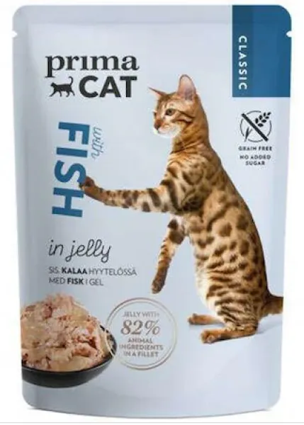 Prima Cat Kümes Balıklı Jelly Tahılsız 85 gr Kedi Maması