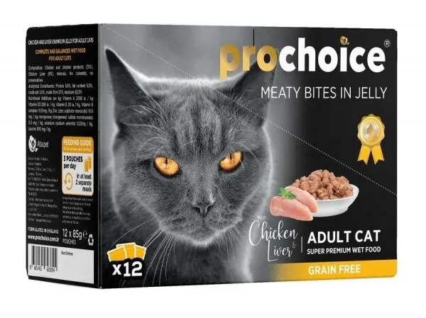 Pro Choice Jöleli Tavuk Ciğer Tahılsız 85 gr Kedi Maması