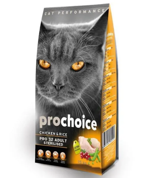 Pro Choice Pro 32 Adult Tavuklu Kısırlaştırılmış 15 kg 15000 gr Kedi Maması