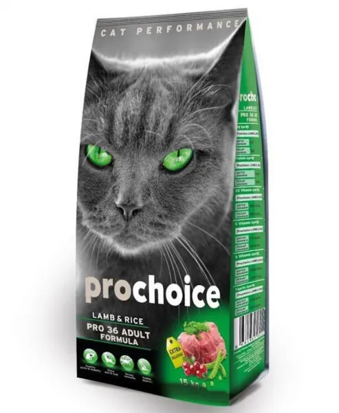 Pro Choice Pro 36 Adult Kuzu Eti ve Pirinçli 15 kg Kedi Maması
