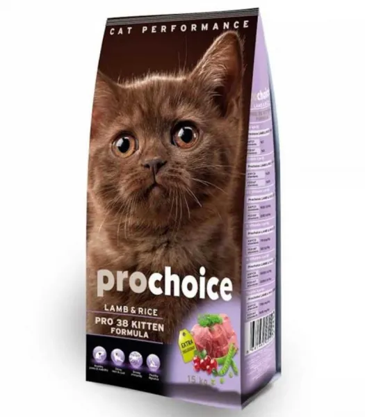 Pro Choice Pro 38 Kitten Kuzu Etli ve Pirinçli 15 kg 15000 gr Kedi Maması