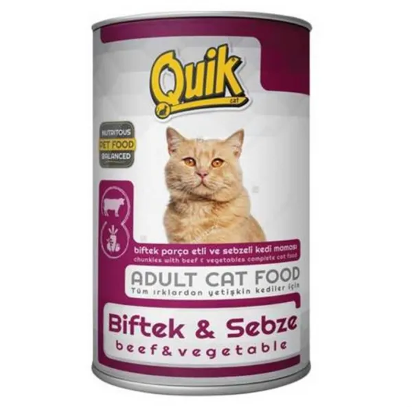 Quik Adult Biftek ve Sebzeli 415 gr Kedi Maması