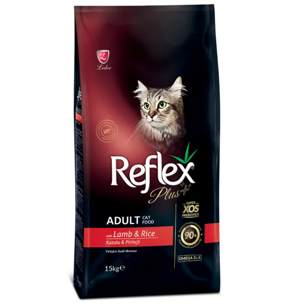 Reflex Plus Adult Kuzu Eti ve Pirinçli 15 kg Kedi Maması