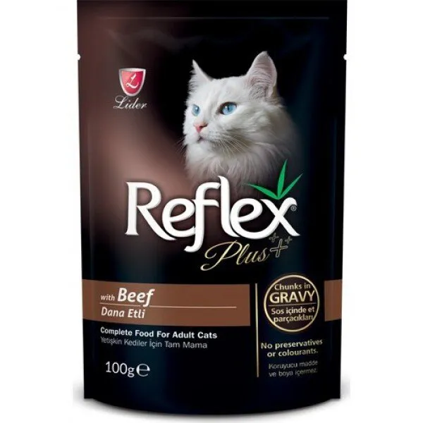 Reflex Plus Biftekli Pouch Soslu 100 gr Kedi Maması