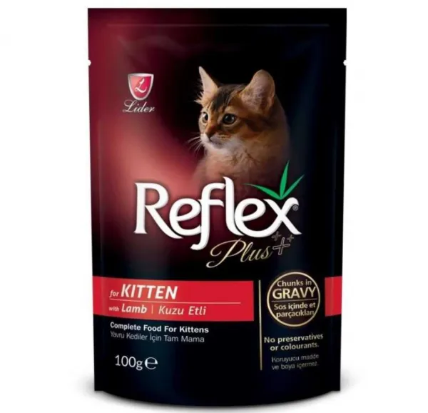 Reflex Plus Kitten Pouch Kuzu Etli 100 gr Kedi Maması