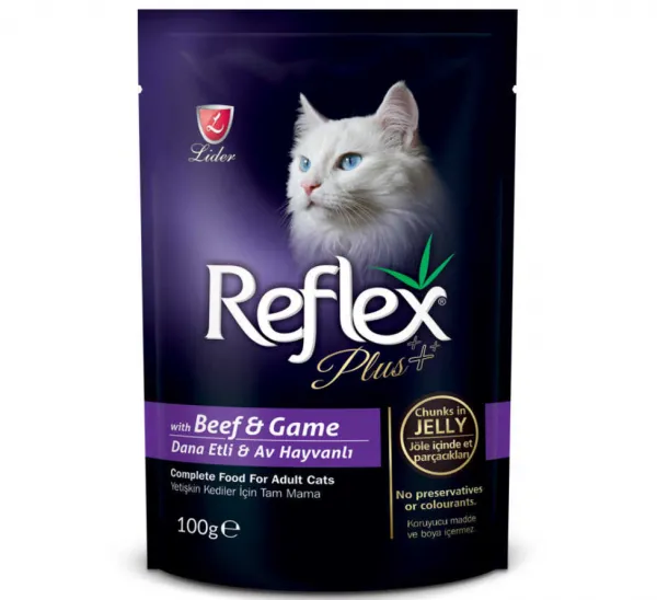 Reflex Plus Pouch Dana Etli ve Av Hayvanlı 100 gr Kedi Maması