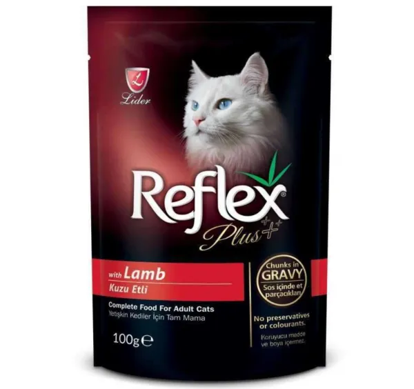 Reflex Plus Pouch Kuzu Etli 100 gr Kedi Maması