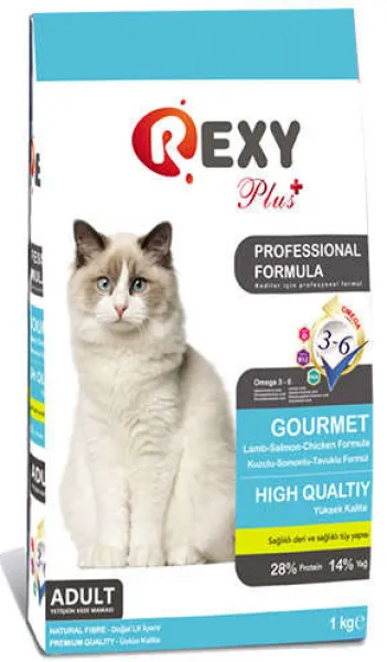 Rexy Plus Gourmet Kuzu Somon ve Tavuk Etli 1 kg Kedi Maması