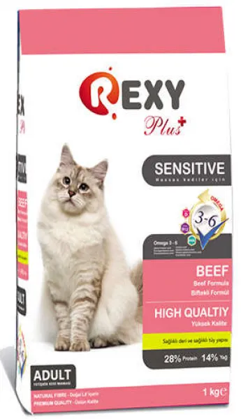 Rexy Plus Sensitive Biftek 1 kg Kedi Maması