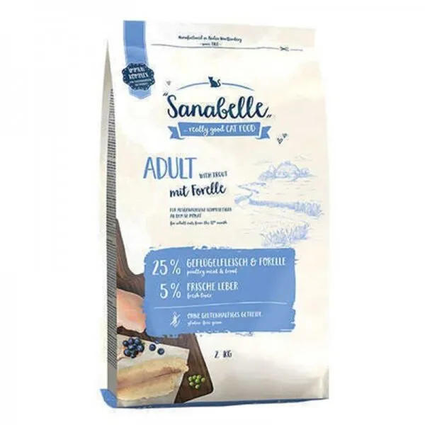 Sanabelle Adult Gulutensiz Alabalıklı 2 kg Kedi Maması