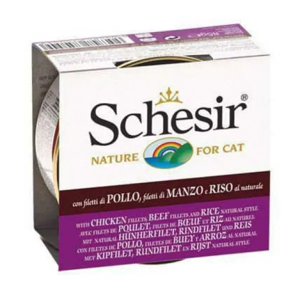 Schesir Doğal Tavuk Sığır Etli 85 gr Kedi Maması