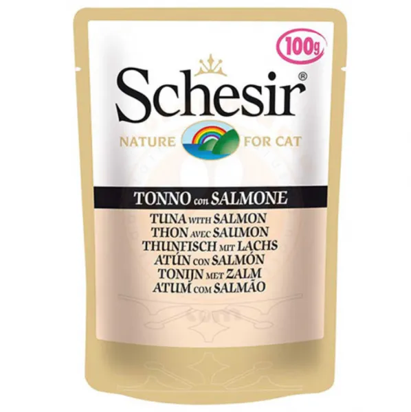 Schesir Pouch Ton Balıklı ve Somonlu 100 gr Kedi Maması