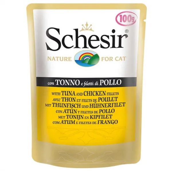 Schesir Pouch Ton Balıklı ve Tavuklu 100 gr Kedi Maması