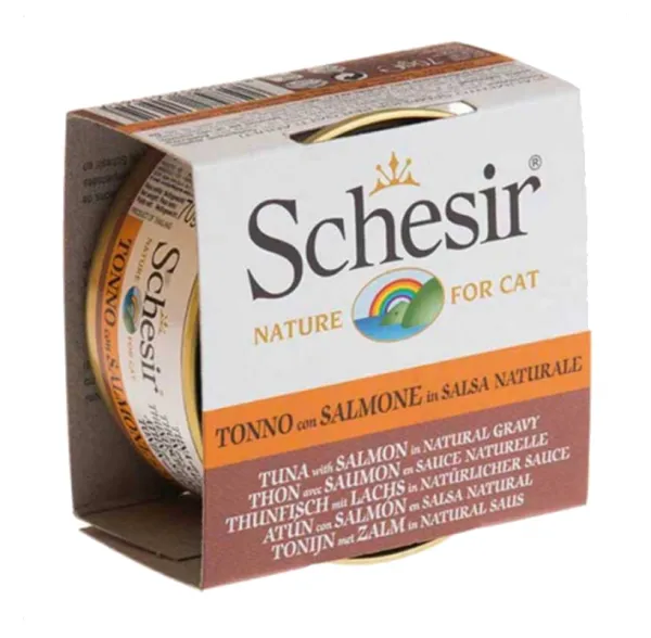 Schesir Soslu Ton Balıklı ve Somonlu 70 gr Kedi Maması