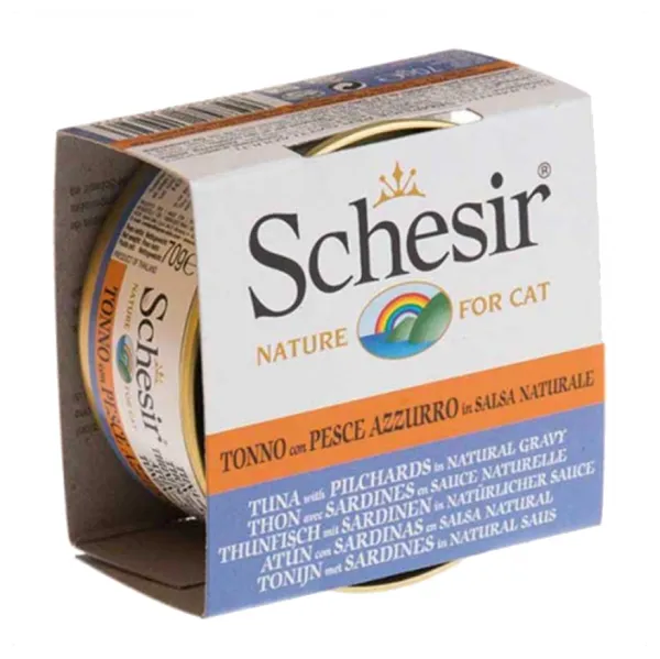 Schesir Ton Balıklı ve Sardalyalı Soslu 70 gr Kedi Maması