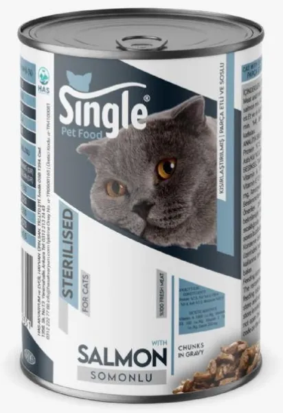 Single For Cats Sterilized Somonlu Kısırlaştırılmış 400 gr Kedi Maması