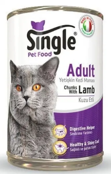 Single Kuzu Etli Yetişkin 415 gr Kedi Maması