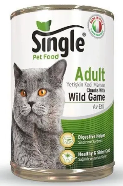 Single Yetişkin Av Hayvanlı 415 gr Kedi Maması